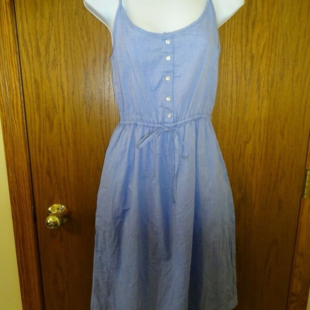 H&M Blue Buttoned Midi Sundress